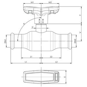 Kogelafsluiter Apollo FullFlow staalverzinkt 15mm 2x press T-hendel