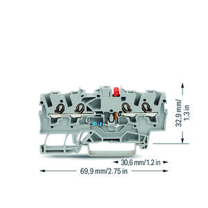 Moduleklem 4-draads LED rood 2001-1421/1000-434 VVE=100