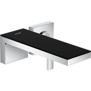 AXOR MyEdition 1-hendel wastafelmengkraan afbouwdeel voor wandmontage rozet voorsprong 221 mm en afv chroom/zwart glas