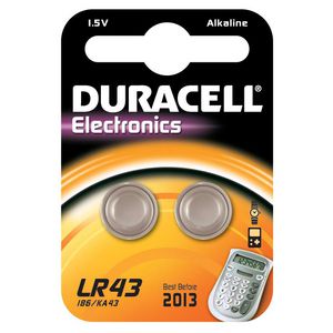 Blister a 2st. batterij LR43 Duracel VVE=10