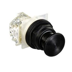 Drukknop vuistslag paddestoel 35mm Mont.gat 30mm 1C/O Zwart