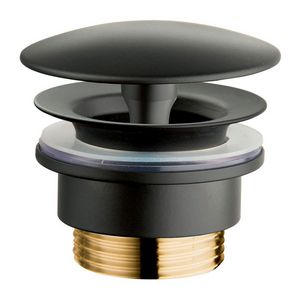 Wastafelafvoerplug mat zwart UD525 1.1/4" univ. ø72mm / 5-65mm vast (niet afsluitbaar)