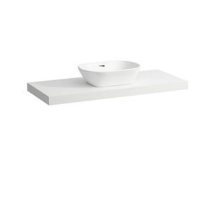 Wastafelblad LANI 120cm met uitsparing midden mat wit