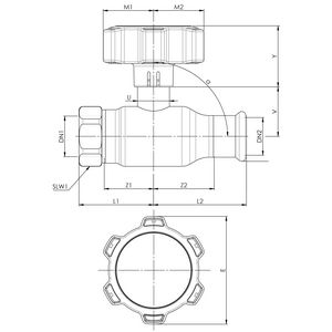Kogelafsluiter Apollo FullFlow RVS 15xG1/2" press x bi.dr. vertragingsknop