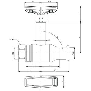 Kogelafsluiter Apollo FullFlow RVS verlengde spindel 15xG1/2" press x bi.dr. T-hendel