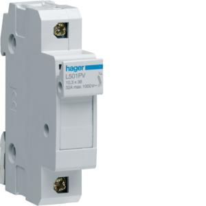 Zekeringhouder Ø10x38mm 1P 32A 1000VDC 1 module