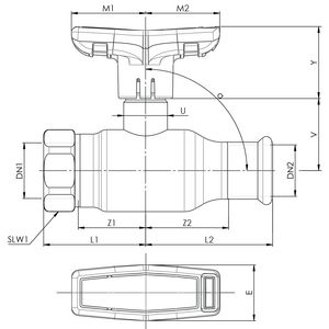 Kogelafsluiter Apollo FullFlow RVS 15xG1/2" press x bi.dr. T-hendel