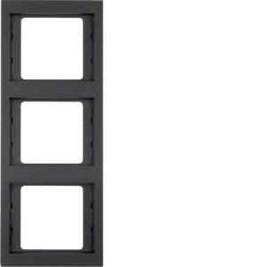 Afdekraam 3-v vert. berker K.1 antraciet mat