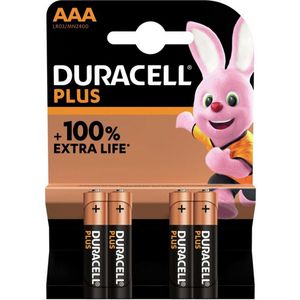Blister a 4st. batterij AAA cell MN2400 Plus LR03 Duracel VVE=10