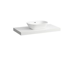 Wastafelblad LANI 100cm met uitsparing midden mat wit