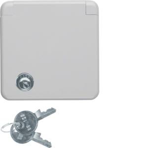 Wandcontactdoos RA sleutelsluiting volle afdekpl. IP44 grijs