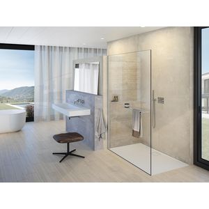 Inloopdouche Select+ 750x2000mm White helder glas 10mm incl. Shelf