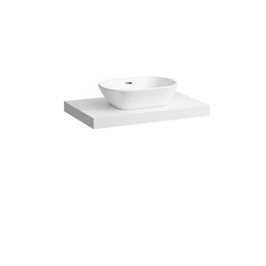 Wastafelblad LANI 80cm met uitsparing midden mat wit