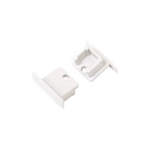 Zak a 2st. Eindkap voor Profiel 10 inbouw wit met gat