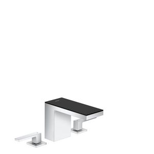 AXOR MyEdition 3-gats wastafelmengkraan 110 met Push-Open chroom/zwart glas
