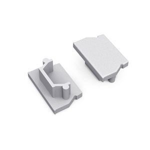 Zak a 2st. Eindkap voor Profiel 12 opbouw zilvergrijs