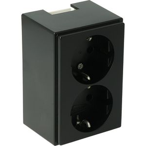 ZC25 2-voudige contactdoos zwart (RAL 9005)