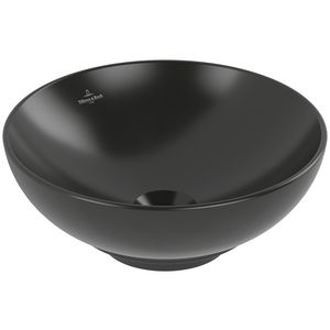 Loop & Friends opzetwastafel Ø380mm Pure Black C+ met overloop