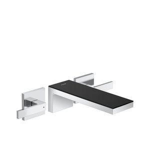 AXOR MyEdition 3-gats afbouwdeel wastafelmengkraan inbouw uitloop 221 mm chroom/zwart glas excl. inbouwdeel