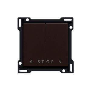 Afwerkingsset 2-voudige rolluikdrukknop elek.sturing d.brown