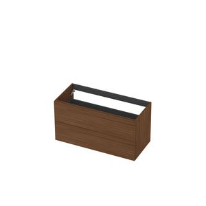 Onderkast 2L decor softclose tbv greep 100cm warm walnoot