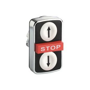 Driedubbele drukknop Uitstekend/verzonken 22mm Wit/rood/zwar