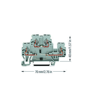Moduleklem 2-etage 2 dioden 1N4007 grijs VVE=50