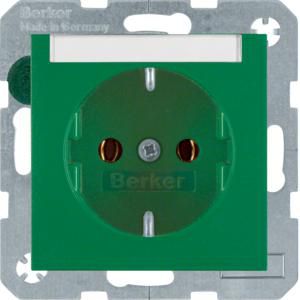 Wandcontactdoos RA tekstv. steek berker S.1/B.3/B.7 groen