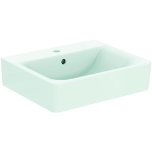 Connect Cube wastafel 550x460mm met kraangat+overloop wit 