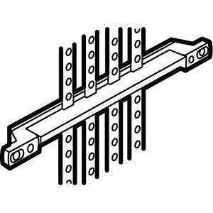 Koperrailsteun 4-polig 400A schuin XL3