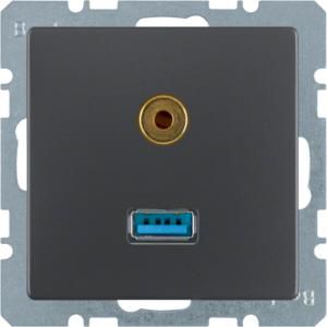 USB/audio 35mm mini-Jack wcd berker Q.1/Q.3/Q.7 antraciet