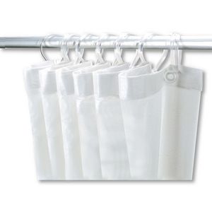 Douchegordijn 1,20x2mtr. wit PVC incl. 8 gordijnringen excl. stang