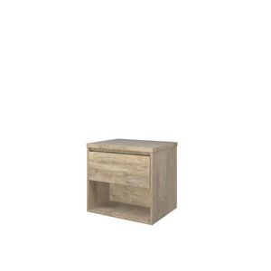Set Proline Top afdekplaat en onderkast 1x lade+schap raw oak 60x46cm