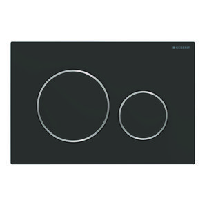 Bedieningsplaat 2-toets Sigma20 ROUND 2-toets plaat+toetsen: zwart mat ringen: chroom EtC