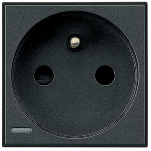 Wandcontactdoos antraciet Penaardeschroef kl Axolute