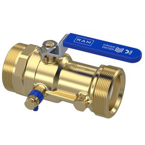Terugstroombeveiliging controleerbaar TBE-EA-XS  2.3/8"bt. met kogelafsluiter en aftapper / Kiwa