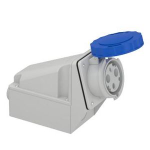 Wandcontactdoos Gehoekt 2P+A 63A 200-250V AC 6h PratiKa