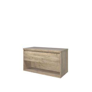 Set Proline Top afdekplaat en onderkast 1x lade+schap raw oak 100x46cm