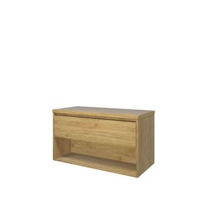 Set Proline Top afdekplaat en onderkast 1x lade+schap Ideal oak 100x46cm