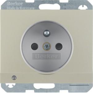 Wandcontactdoos penaarde led-orient berker K.1/K.5 edelstaal