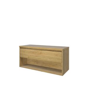 Set Proline Top afdekplaat en onderkast 1x lade+schap Ideal oak 120x46cm