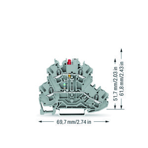 Moduleklem 2-etage LED rood grijs 2002-2221/1000-434 VVE=50