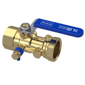 Terugstroombeveiliging controleerbaar TBE-EA-XS  1.1/4"bi. met kogelafsluiter en aftapper / Kiwa