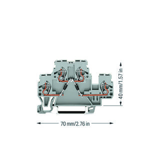 Moduleklem 2-etage 2 dioden 1N4007 grijs VVE=50