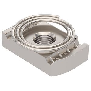 Glijmoer met veer profielrail MS4121/4141 M10 rvs VVE=50