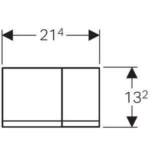 Onderdeel plaat 2-toets Sigma60 SQUARE geborsteld chroom/chroom