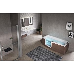 Instapbad IRI2 LI 1600x700mm wit m.frame 1 pan. wenge