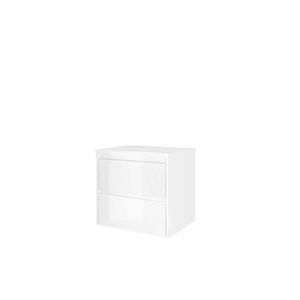 Set Proline Top afdekplaat en onderkast symmetrisch glans wit 60x46cm