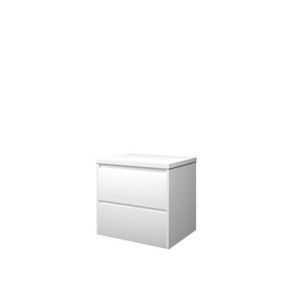 Set Proline Top afdekplaat en onderkast symmetrisch mat wit 60x46cm