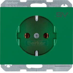 Wandcontactdoos opdruk SCHUKO groen glanzend K.1/K.5